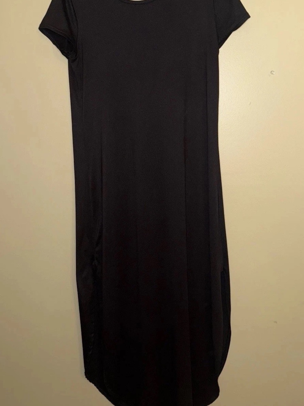 Urban Rose Short Sleeve Black Maxi Dress Large